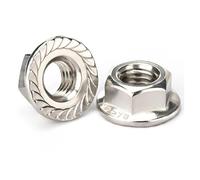 Écrou, contre-écrou, 1/2/ 5/10/ 20/50 pièces Écrous de blocage hexagonaux crantés en acier inoxydable 304 M3 M4 M5 M6 M8 M10 M12 M14 M16 M20(M8 x10pcs)