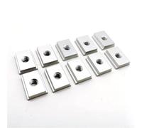 Écrou coulissant en alliage d'aluminium pour table de toupie et scie à onglet, boulon d'insertion fileté M6 M8, rouge argenté en option (10 pièces M8 argenté)