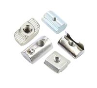 Écrou coulissant en T bloc M3 M5 M6 M8, plaqué Zinc/nickel, rouleau à ressort, écrou en T avec bille for fente profilée en aluminium 20 30 40 45, 5 à 10 pièces(Spring ball nut,4040-M6-5pcs)
