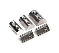 Écrou coulissant en T, Écrous à ressort en T demi-ronds à élasticité intégrée M3-M8 for profilés en aluminium 2020-4545(2020-M6-50pcs)