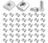 Écrou coulissant, kit de vis à six pans creux M5 x 10 mm pour assemblage de meubles et fente en T pour utilisation de profilés en aluminium