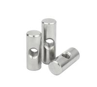 Écrou cylindrique à trou transversal en acier ino, Boulons de baril en acier inoxydable 304, goupilles cheville, marteau à trous croisés, écrou intégré, plusieurs tailles(10*M6x18)