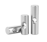 Écrou cylindrique à trou transversal en acier inoxydable 304 M4 M5 M6, goupille cylindrique, accessoires for meubles en bois, écrous de blocage longs encastrés(15Pcs M5x10mm)