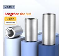 Écrou cylindrique allongé en acier inoxydable 304, vis de connexion, joint de tige, écrou rond M2 M2.5 M3 M4 M5 M6