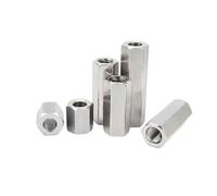 écrou d'accouplement, 1/2/5/10 pièces 304 écrous de couplage hexagonaux en acier inoxydable M3-M12(5pcs M4x7x10mm)