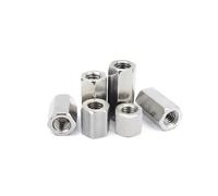 écrou d'accouplement, DIN6334 Écrous d'accouplement hexagonaux 304 Acier inoxydable M3 à M12 Paquet de tailles multiples(5pcs M6x10x25mm)