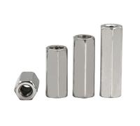 écrou d'accouplement hexagonal, Écrou de couplage hexagonal M4 en acier inoxydable 304, paquet de 5 DIN6334, 8-25mm(12mm)