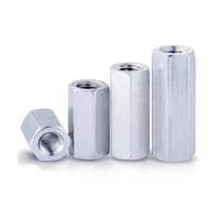 écrou d'accouplement hexagonal, Écrous hexagonaux filetés en acier for accouplement de tiges DIN 6334 M4-M20, paquets assortis(M4x15mm 10pcs)