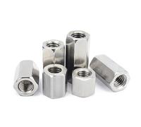 écrou d'accouplement hexagonal, GB56 304 acier inoxydable M6-M16 tailles assorties couplage écrous hexagonaux(M10 x 17 x 20 (2pcs))