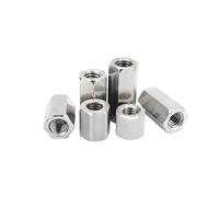 Écrou d'accouplement hexagonal long, écrou d'accouplement de tige galvanisé, filetage de connexion long M6-M12(M10 X 14 X 35(10Pcs))