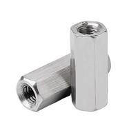 Écrou d'accouplement hexagonal long, M3 - M10 Écrous hexagonaux en acier inoxydable A2 Allonger l'accouplement de joint de colonne Connecter la tige longue d'entretoise(M5 x 8 x 15(10pcs))
