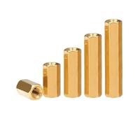 Écrou d'accouplement， Lot de 100 écrous couplage hexagonaux M2 longs en laiton for tiges filetées et goujons 3, 4, 5, 7, 6, 11, 13 14 mm(M2X13mm)