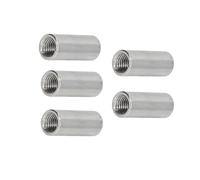 Écrou d'accouplement, matériel fileté d'écrou de goujon à manchon rond en acier inoxydable, écrous de bielle pour support, plateau de caméra, support de lampe 5 pièces 5pcs M4*8 * 25