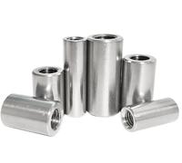 Écrou d'accouplement rond en acier inoxydable 304, paquet de 10 écrous ronds M6 et M8 argentés(M8*12 * 35)