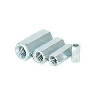 Écrou d'accouplement rond long, Lot de 40 écrous hexagonaux M5 M6 M8 en acier au carbone galvanisé, longueur 10-30 mm(M8x12x15)