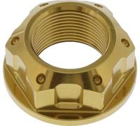 Ecrou d'axe JMP M25x1,50mm inox V4A gold pour Suzuki GSX FA F / R 600 / 750 / 1000 / 1200 / 1250 / 1300 / 1400 ccm année 1997 - 2020
