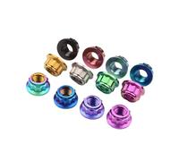 Écrou de blocage à 12 angles en alliage de titane GR5 M10 P1.0/P1.25, adapté aux vélos et motos (10 pièces)(K Burnt blue,M10 P1.0)