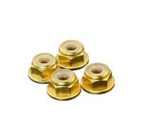 Écrou de blocage à bride en aluminium anodisé coloré, 2 à 10 pièces, M2, M2,5, M3, M4, M5, M6, M8, avec insert en nylon(Gloden,M8 2PCS)