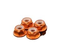 Écrou de blocage à bride en aluminium anodisé coloré, 2 à 10 pièces, M2, M2,5, M3, M4, M5, M6, M8, avec insert en nylon(Orange,M6 5PCS)