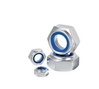 Écrou de blocage à insert en nylon fin/gauche M3-M20 304SS | Écrous à dents inversées Écrous de blocage hexagonaux(Left Thread,M12-1pcs)