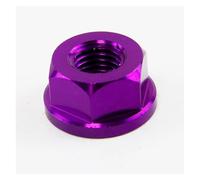 Écrou de blocage à six pans creux en nylon anodisé for moto M6, M8, M10, M12, M14, bride d'essieu universelle, écrous de blocage arrière, écrou autobloquant(Purple,2PCS_M14)