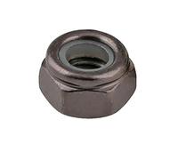 Écrou de blocage anti-desserrage écrou autobloquant, verrouillage antidérapant, capuchon de vis hexagonal, contre-écrou, noir galvanisé, nickelé, M2 ~ M24, acier inoxydable 304 (noir galvanisé, M8 (20