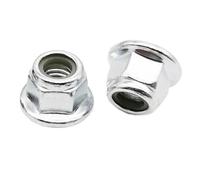 Écrou de blocage autobloquant en nylon, 2 à 50 pièces, M3, M4, M5, M6, M8, M10, M12, en acier inoxydable 304 A2, noir carbone, à bride hexagonale(Silver carbon steel,M5 50pcs)