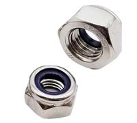 Écrou de blocage autobloquant en nylon, 50 pièces, M2, M2.5, M3, M3.5, M4, M5, M6, acier inoxydable 304/acier noir zingué, écrou hexagonal(304 stainless steel,M3)