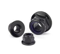 Écrou de blocage autobloquant en nylon à bride hexagonale en acier au carbone noir DIN6926(M3 (20Pcs))