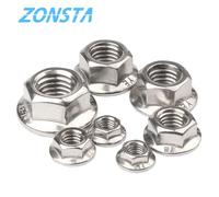 Écrou De Blocage Automatique Cranté En Acier Inoxydable,Din6923 Spinlock Dentelé,Hexagonale Glute,Kg,M3 Figuré,M5,M6,M8,M10,M12,M16,M20,304 - Type M16 X 2pcs