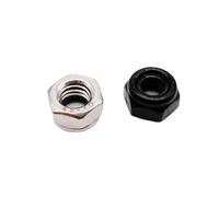 Écrou de blocage en acier inoxydable 304, insertion en Nylon noir, écrou autobloquant M2-M16(304 stainless steel,100pcs M3)