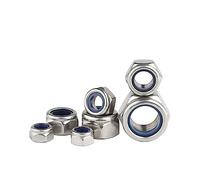 Écrou de blocage en acier inoxydable avec insert e 304 Stainless Steel Nylon Self-lock Hex Nuts Locknut DIN985 1/5/10/20 Pcs Multiple Sizes(M10 x10pcs)