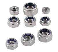 Écrou de blocage en acier inoxydable avec insert e Insert en Nylon hexagonal acier inoxydable, écrou de blocage autobloquant, plusieurs tailles, 2 à 25 pièces(304 stainless steel-2pcs M16)