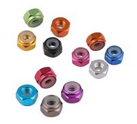 Écrou de blocage en nylon à bride en aluminium, Écrous de blocage en aluminium, insert en Nylon anodisé, moteur de voiture hexagonal multicolore M2-M8 26 pièces(Burgundy,M2 4pcs)