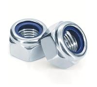 Écrou de blocage hexagonal auto-pressant en nylon, 10 à 50 pièces, en acier inoxydable 304, argenté, M4, M5, M6, M8, M10, M12(M12-10pcs)