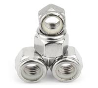 Écrou de blocage hexagonal en acier inoxydable 304, 1/4, 5/16, 3/8, 7/16 à 3/4, autobloquant, Nylock Locknu, 1 pièce/2 pièces/3 pièces/5 pièces/10 pièces/25 pièces(3pcs 1/2-20)