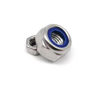 Écrou de blocage hexagonal Nylock M2,5 M3, M4 M5 M6 M8 M10 M12 M16, acier inoxydable A2 304 DIN 985(50pcs M6)