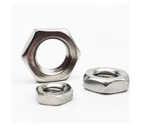 Écrou de blocage plat hexagonal en acier inoxydable 304, lot de 5/10/25/50 pièces, M2, M2.5, M3, M4, M5, M6, M8, M10, M12, M14, M16(5pcs M12)