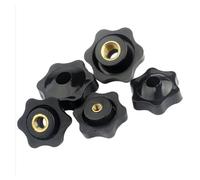 Écrou de bouton à pouce M4 M5 M6 M8 M10 M12, noir et blanc, poignée de serrage, filetage de prune, manuel, mécanique, serrer les écrous en étoile(Black Through Hole,M8 (Head 48mm)1Pcs)