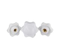 Écrou de bouton à pouce M4 M5 M6 M8 M10 M12, noir et blanc, poignée de serrage, filetage de prune, manuel, mécanique, serrer les écrous en étoile(White Blind Hole,M12 (Head 48mm)1Pcs)