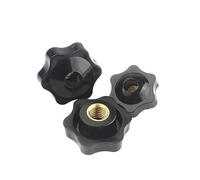 Écrou de bouton de serrage à la main, prune noire, 1 à 5 pièces | Poignée de serrage CNC M4 M5 M6 M8 M10 M12, fixation à écrou mécanique en étoile(Perforated,M6 38 5pcs)