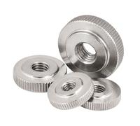 Écrou de bouton de vis à main moleté rayé en acier inoxydable M3-M8 304, monocouche à tête plate(5pcs M3)