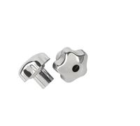 Écrou de bouton étoile en acier inoxydable 304 M6-M20 | Écrou de serrage à pouce for poignée à cinq étoiles(Through Hole,M18(Head 80)-1pcs)