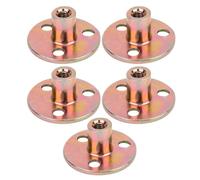 Écrou de Bride à 3 Trous T à Base Ronde, M6, Fer Galvanisé, pour Fixation de Meubles, Lot de 5 Pièces
