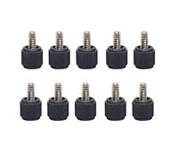 Écrou de canon, 10 vis de boîtier d'ordinateur avec poignée cruciforme et tête en caoutchouc plastique, vis de réglage for panneau latéral de carte mère(Black,M3x12mm)