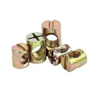 Écrou de canon, Barrel Furniture Lot de 10 goujons en croix à fente for lits, berceaux et chaises, écrous à frapper M6 et M8(M6x15 Slotted)