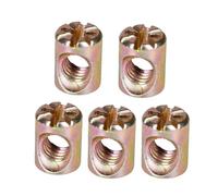 Écrou de canon, Écrou à sertir M6 en fer zingué for meubles, écrou encastré, cheville cylindrique for chaise ou lit en bois, écrou à frapper fendu, Si(M6 (5Pcs),12mm)