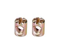 Écrou de canon, Écrou à sertir M6 en fer zingué for meubles, écrou encastré, cheville cylindrique for chaise ou lit en bois, écrou à frapper fendu, Si(M6 (2Pcs),10mm)