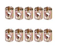 Écrou de canon, Écrou à sertir M6 en fer zingué for meubles, écrou encastré, cheville cylindrique for chaise ou lit en bois, écrou à frapper fendu, Si(M6 (10Pcs),12mm)