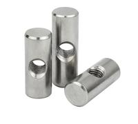 Écrou de canon, Lot de 5 goupilles cylindriques filetées avec trou, écrou de connexion encastré, goupille cylindrique de perçage M4 M5 M6(25mm (5Pcs),D8xM5)